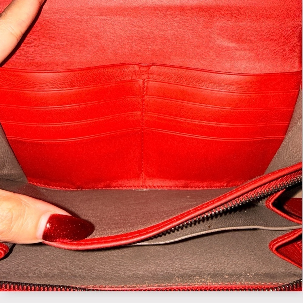 Bottega Veneta Red Intrecciato Woven Leather Continental Wallet (Authentic - Picture 9 of 16